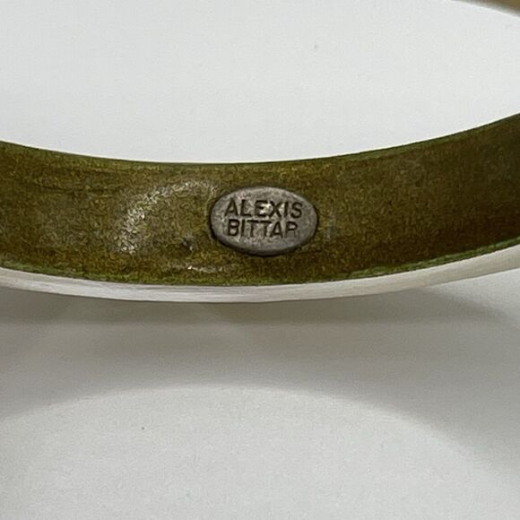 Alexis Bittar Clear‎ Cream Golden Frosted Lucite Bracelet Lot of 5 Quiet Luxury - Picture 7 of 16